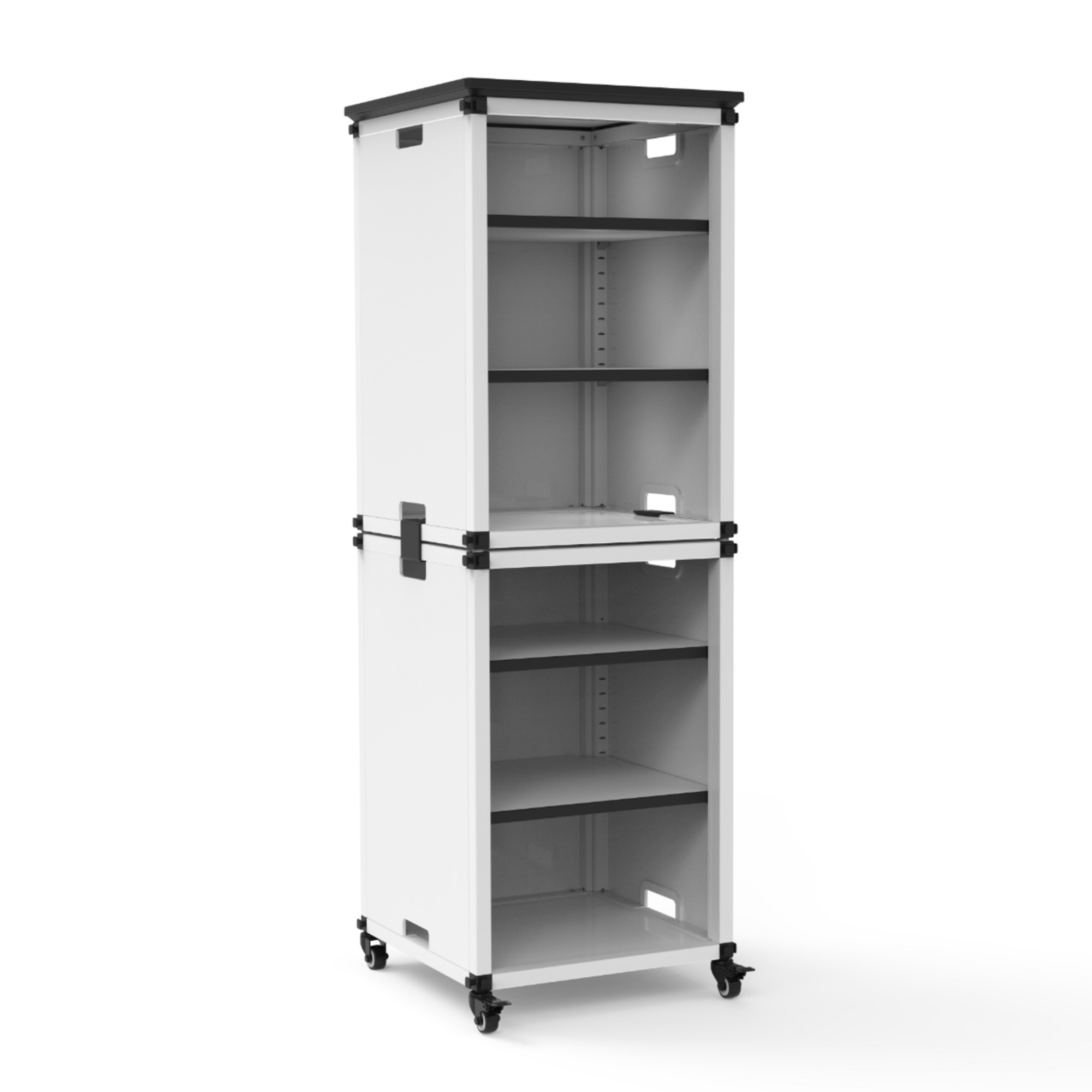 Luxor, Bookshelf - Narrow Stacked Modules, Height 54.5 in, Width 18.25 in, Model# MBSCB06